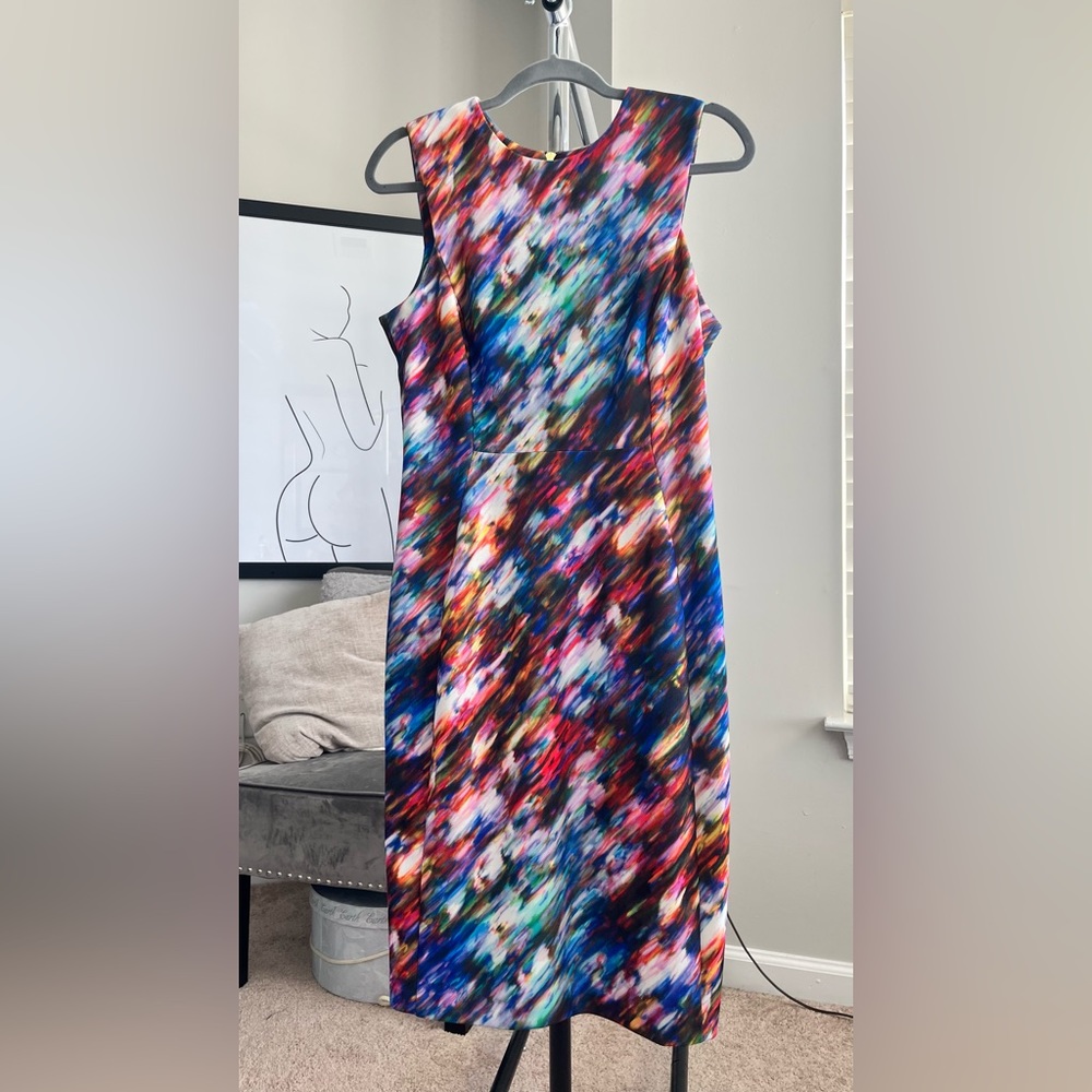 Calvin Klein Multicolor Scuba Sheath Dress Size 6